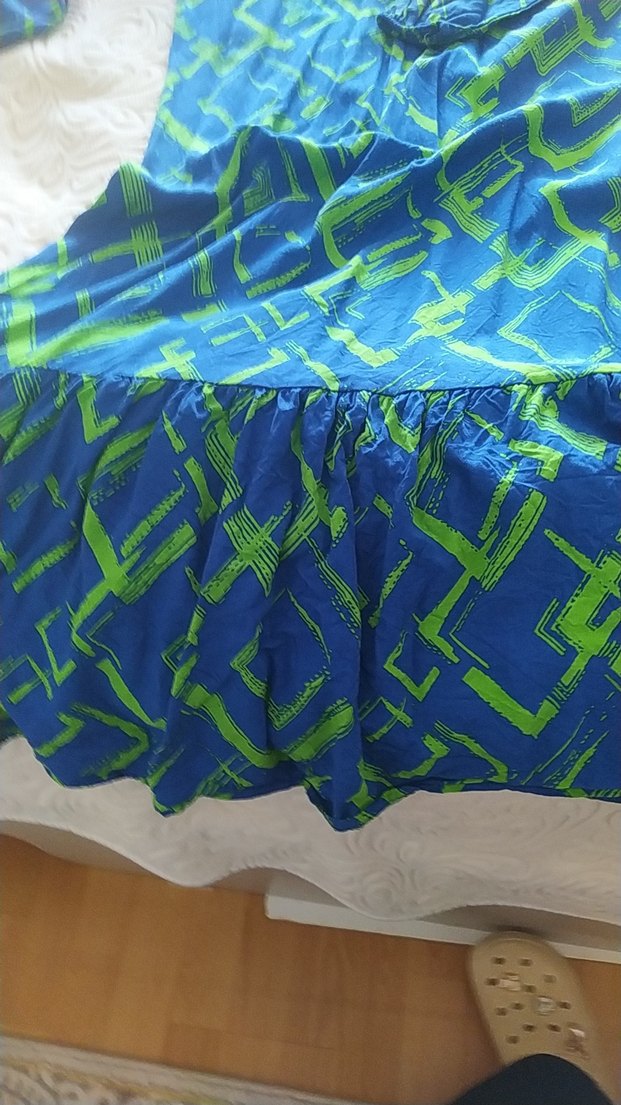 Mavi Baskılı Uzun Kollu Hamile Tunik - Görsel 2