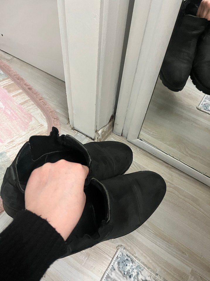 Siyah Deri erkek Bot - Görsel 3