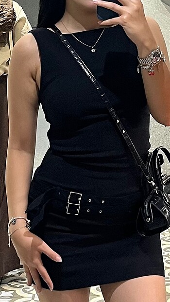 Zara Siyah Mini Elbise