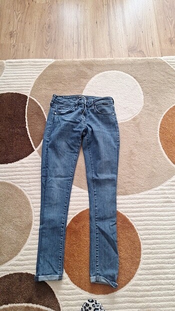 Kıvrık paça düşük bel Dar paça jean 