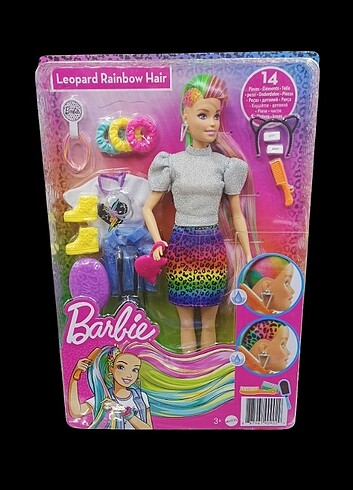 Barbie gökkuşağı renkli saçlar orjinal