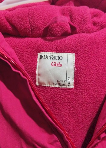 Pembe Düğmeli Midi Kiz cocuk Mont - Görsel 2