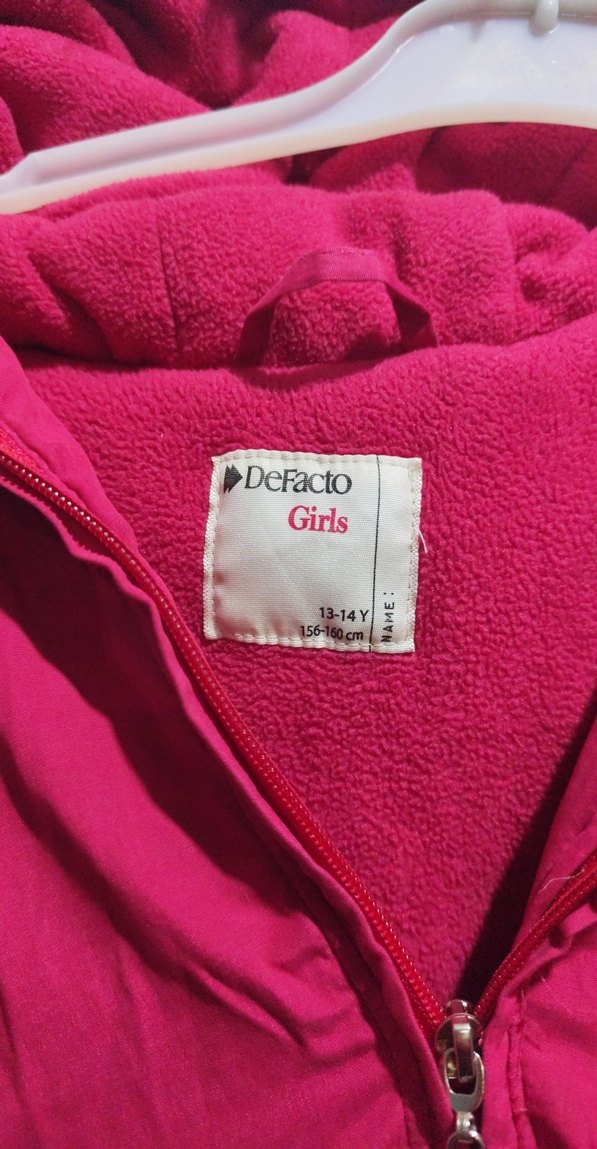 Pembe Düğmeli Midi Kiz cocuk Mont - Görsel 2