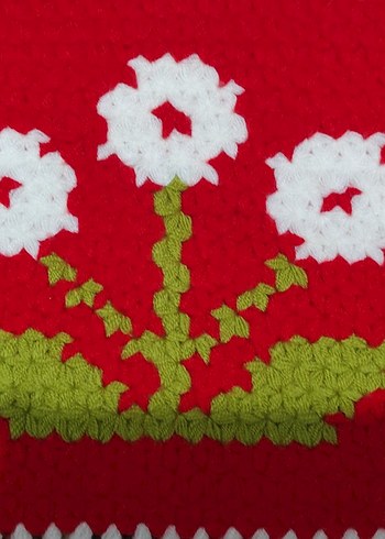 Kırmızı Çiçek Desenli Banyo lifi - Görsel 2