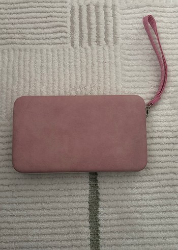 Pembe Süet Fermuarlı Kadın telefon bölmeli 
Cüzdan Çanta - Görsel 6