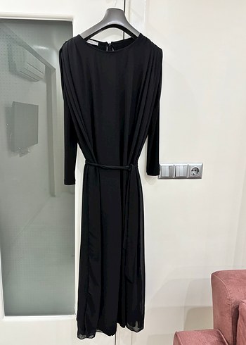 Siyah Uzun Kollu Tül altı pantolon üstü tül tulum - Görsel 5