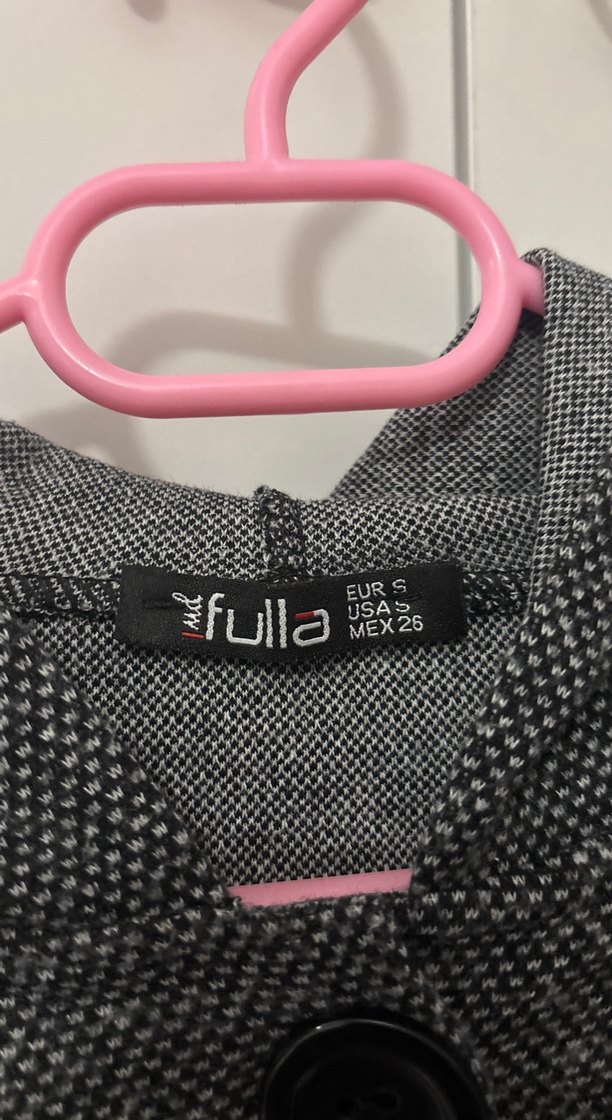 Gri Düğmeli kemerli panço - Görsel 2