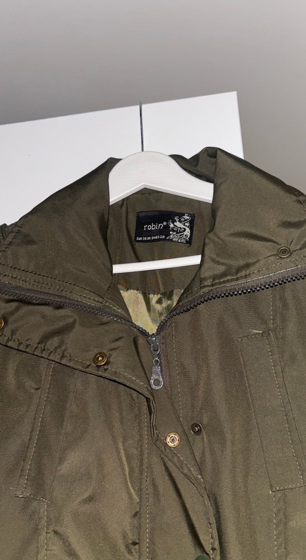 Düğmeli Kadın Haki Midi Ceket - Görsel 3