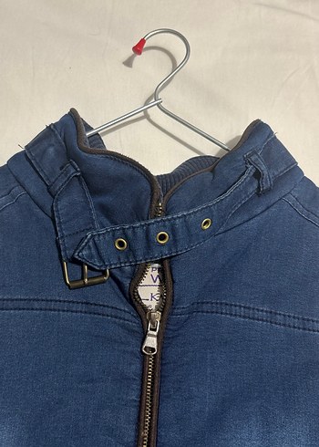 Koyu Mavi Denim Fermuarlı Kadın Yelek - Görsel 3