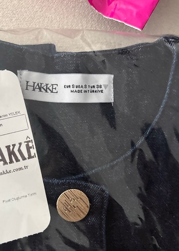 HAKKE Gold Düğmeli Dikiş Detaylı Denim Yelek - Görsel 5