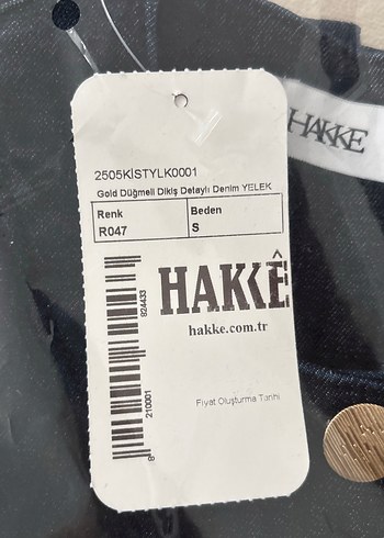 HAKKE Gold Düğmeli Dikiş Detaylı Denim Yelek - Görsel 4