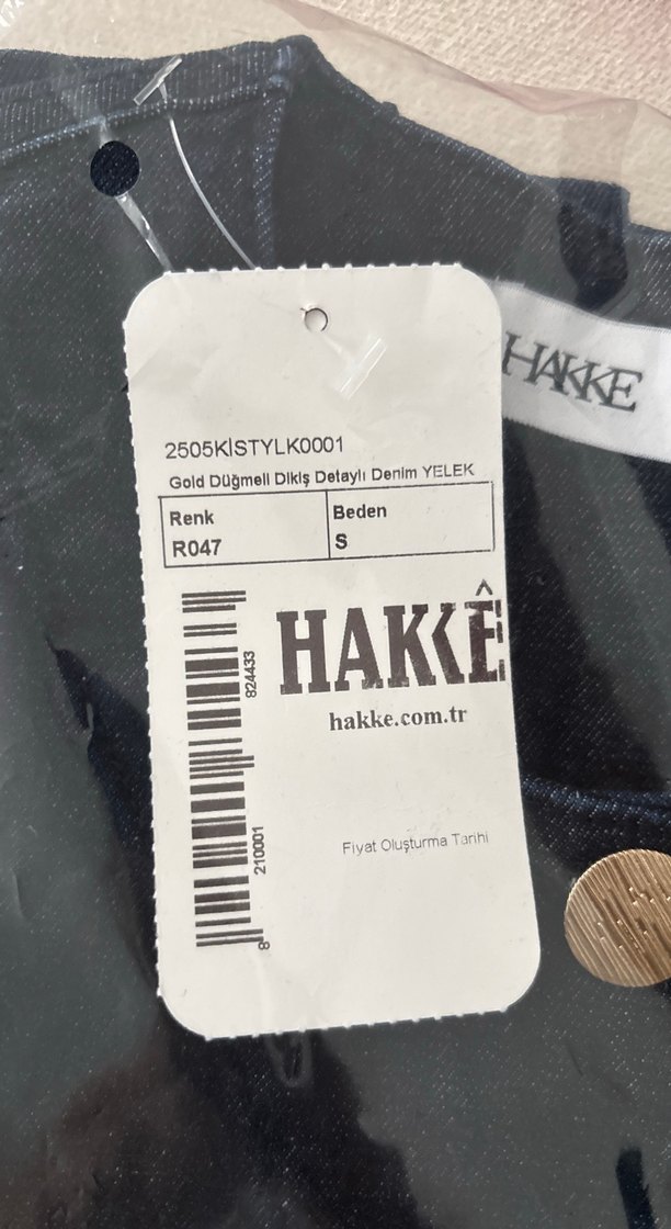 HAKKE Gold Düğmeli Dikiş Detaylı Denim Yelek - Görsel 4