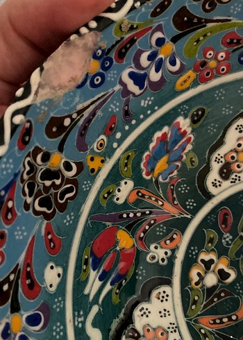 Çok Renkli El Yapımı Seramik Tabak - Görsel 2