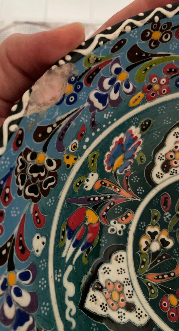 Çok Renkli El Yapımı Seramik Tabak - Görsel 2