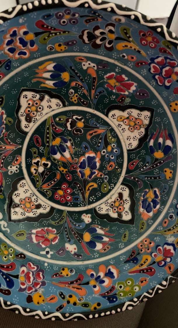 Çok Renkli El Yapımı Seramik Tabak - Görsel 3