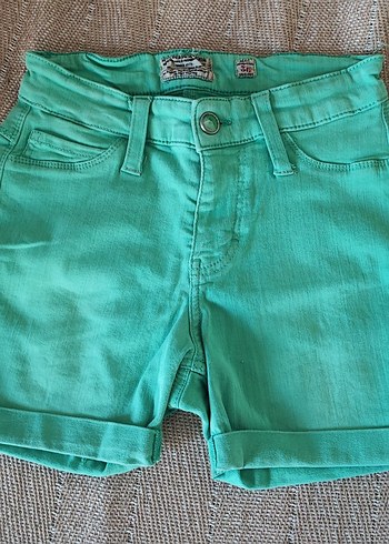 Mac Denim Yeşil Mini Kot Şort 36 Beden