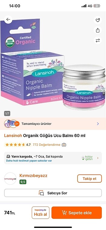 Göğüs ucu balmı kremi