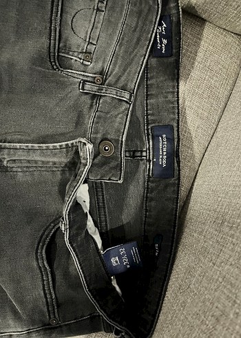 Scotch & Soda Gri Erkek Kot Pantolon Fermuarlı