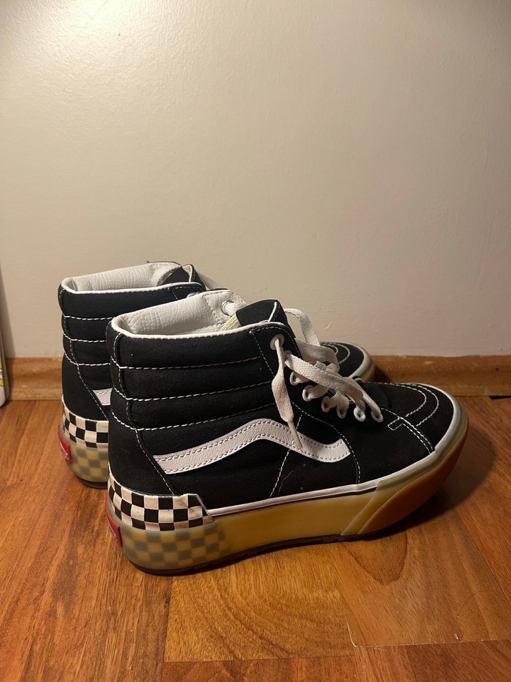 Kadın Siyah Kareli Platform Spor Ayakkabı - Görsel 2