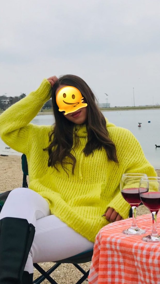 Sarı Boğazlı Yaka Örgü Kadın Kazak - Görsel 2