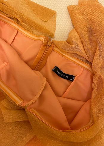 Drapeli Straplez Midi Kadın Abiye Elbise - Görsel 3