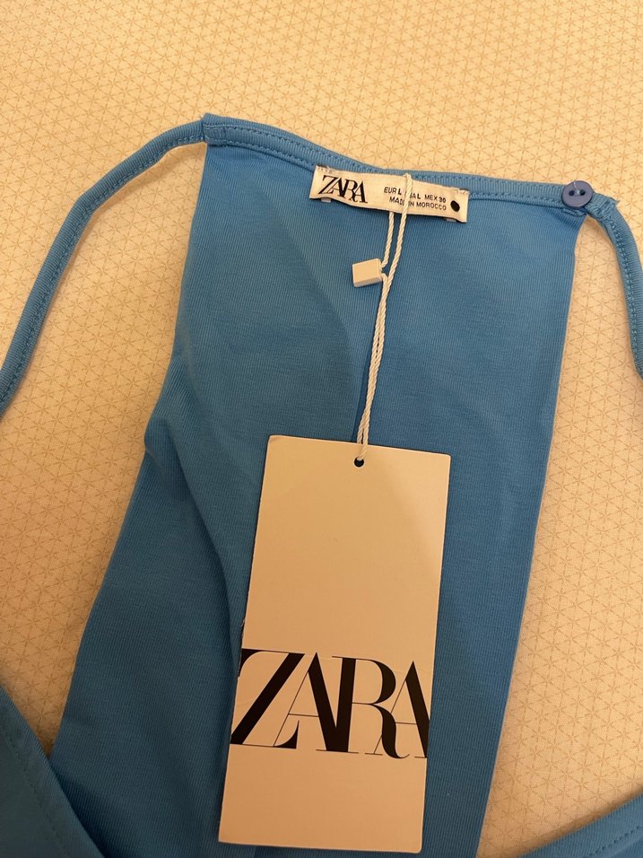 Mavi Halter Yaka Kısa Tulum - Görsel 4