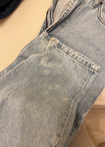 Kadın Mavi ve Gri Rahat Kesim Denim Pantolon - Görsel 5