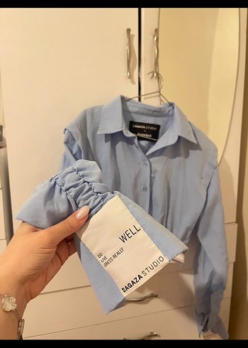 Trendyol & Milla Mavi Baskılı Denim Düğmeli Kadın Gömlek