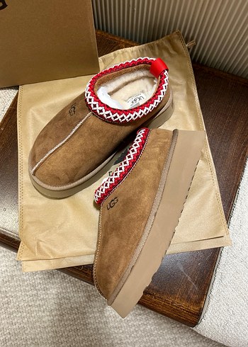 UGG Kadın Kahverengi Süet Dolgulu Terlik 0 KUTULU ÜRÜN - Görsel 3