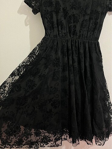 siyah dantel detaylı abiye - Görsel 2