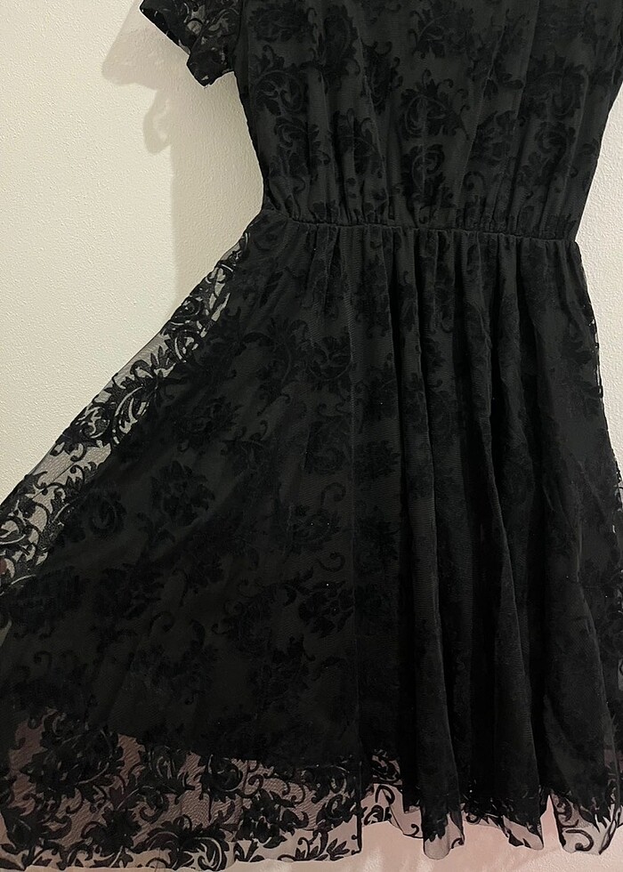 siyah dantel detaylı abiye - Görsel 2