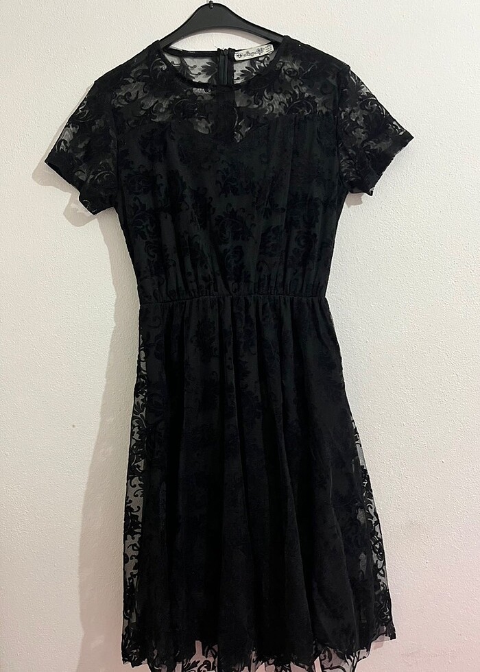 siyah dantel detaylı abiye - Görsel 3