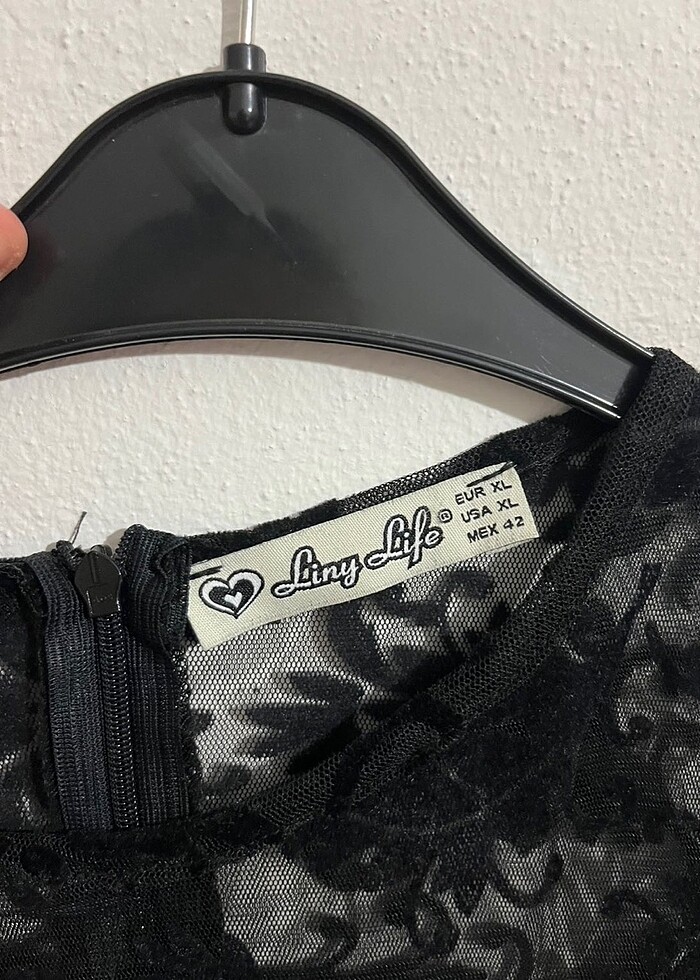 siyah dantel detaylı abiye - Görsel 4