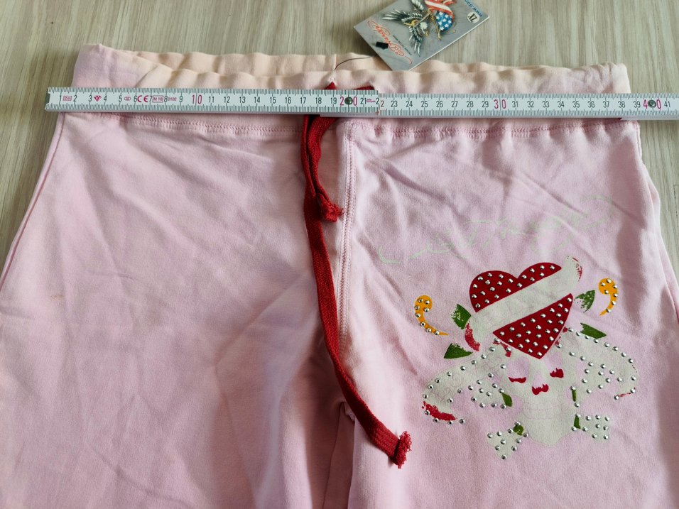 Pembe Rahat Kesim Baskılı Pantolon - Görsel 2