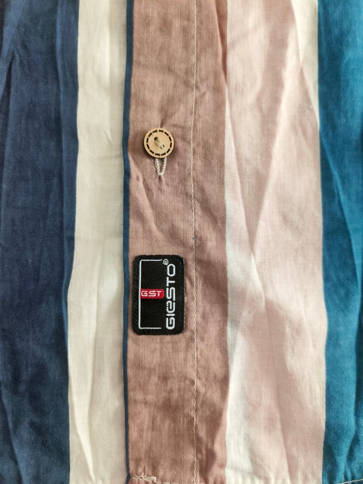 Erkek Çok Renkli Düğmeli Kısa Kollu Gömlek gst gıesto - Görsel 3