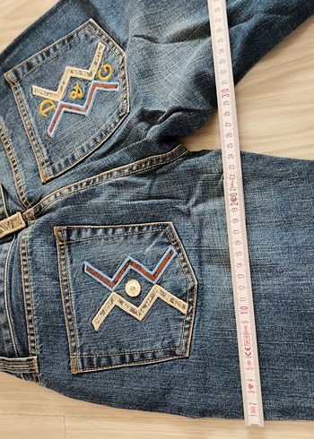 Nakışlı, Fermuarlı Koyu Mavi Kadın Denim Pantolon D&G - Görsel 5