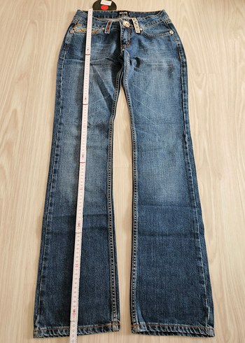 Nakışlı, Fermuarlı Koyu Mavi Kadın Denim Pantolon D&G - Görsel 2