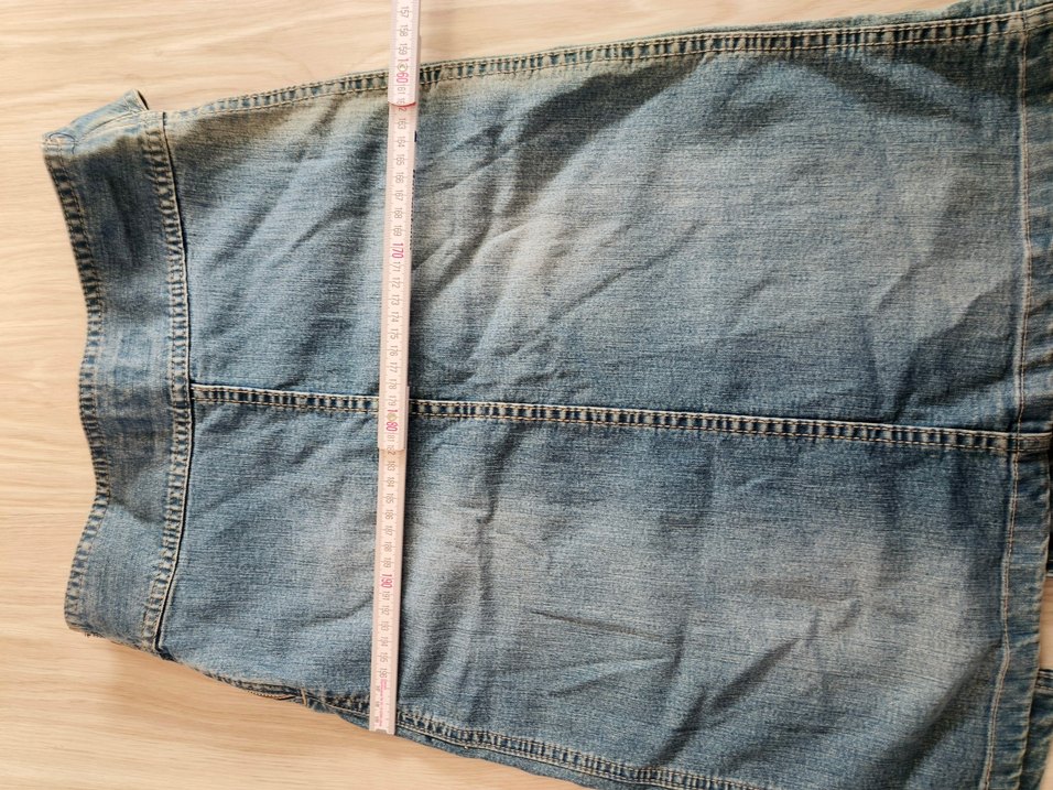 Gri Midi Kot Etek, Yırtmaçlı, Rahat Kesim GC. x jeans wear - Görsel 5