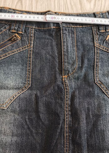 Fermuarlı Gri Jean Mini Etek setenay jeans - Görsel 2