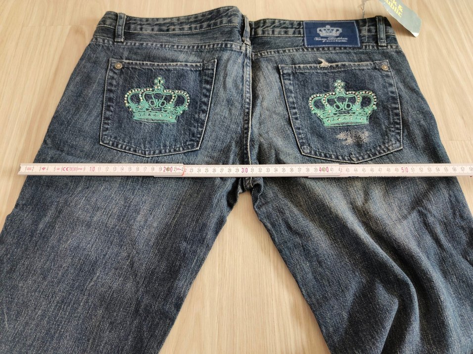 Nakışlı Zincir Detaylı Kadın Midi Kot Pantolon Victoria orjinal - Görsel 5