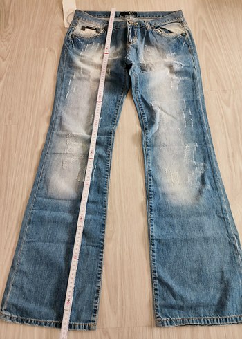 Turkuaz Nakışlı Kemer Tokalı Mini Kot Şort justcavalli - Görsel 4