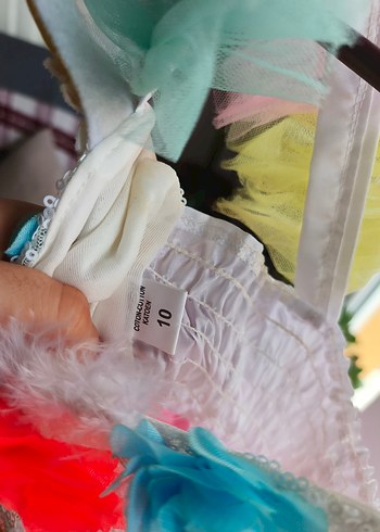 Kız Çocuk Pastel Renkli Tül Elbise - Görsel 8