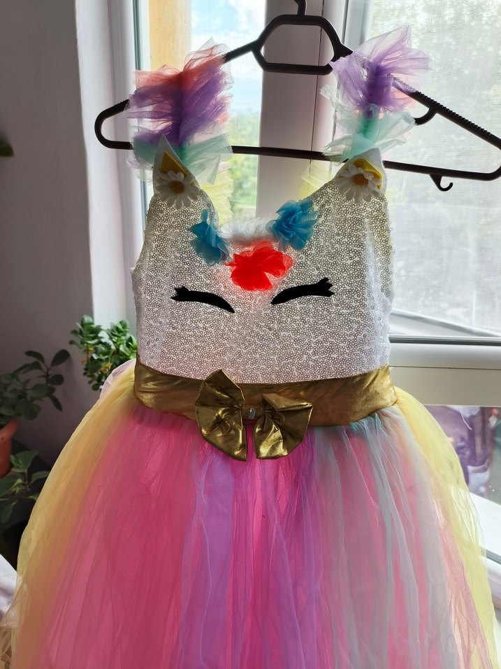 Kız Çocuk Pastel Renkli Tül Elbise - Görsel 2