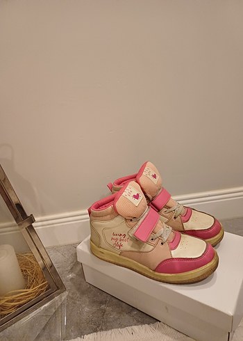 Kız Çocuk Pembe Cırt Cırtlı Spor Ayakkabı - Görsel 2