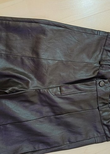 Siyah Deri Pantolon - Görsel 3