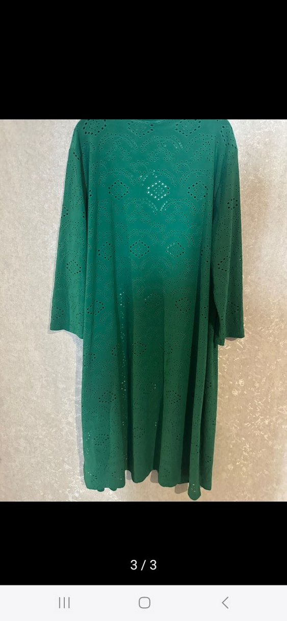 Yeşil Desenli Uzun kimino Hırka - Görsel 3