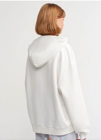 H&M H&M Kadın Beyaz Kapşonlu Sweatshirt