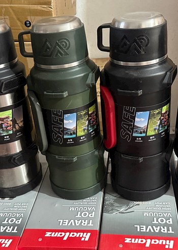 Çocuklar için Koyu Haki Termos Matara 5 adet Termos