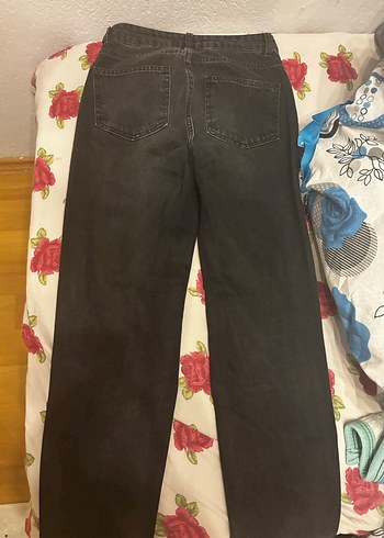 Düğmeli Siyah Batik Desenli Kadın Jean - Görsel 3