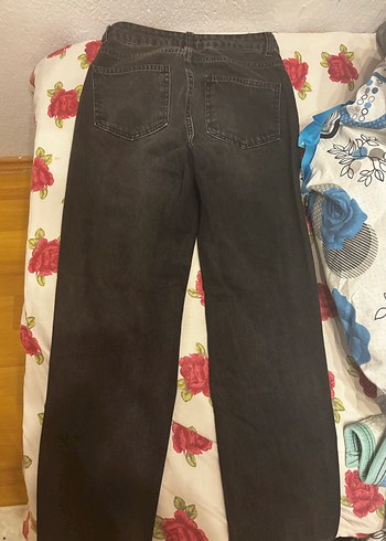 Düğmeli Siyah Batik Desenli Kadın Jean - Görsel 4